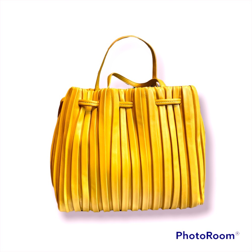 Sondra Roberts Squared Pleated Drawstring Shopper Bag
